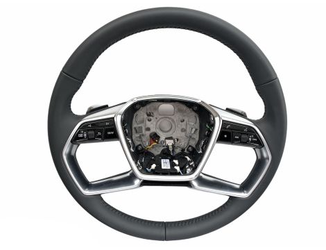 NEW ORIGINAL HEATED STEERING WHEEL DSG BLACK LEATHER MULTIFUNCTION AUDI A8 A6 A7 Q7 Q8 E-TRON 4N0419508 4KE419091A