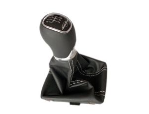 NEW OE CHANGE KNOB BLACK LEATHER LAURIN & KLEMENT SKODA OCTAVIA III 5E0711141 - image 2