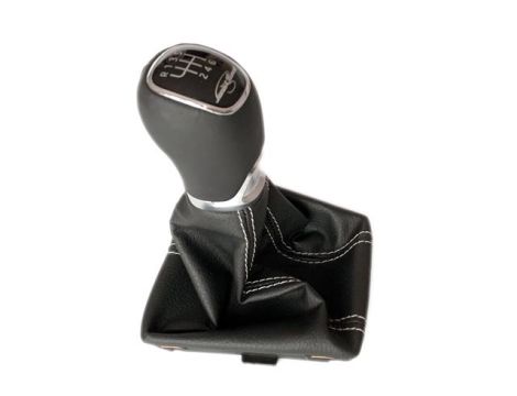 NEW OE CHANGE KNOB BLACK LEATHER LAURIN & KLEMENT SKODA OCTAVIA III 5E0711141 - 2