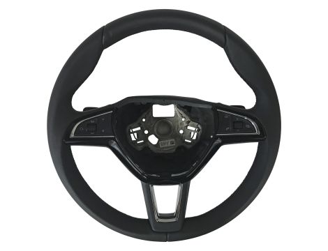 NEW OEM DSG STEERING WHEEL BLACK LEATHER MULTIFUNCTION SKODA SUPERB FABIA III OCTAVIA III KODIAQ 3V0419091S