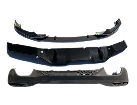 NEW OE CARBON COMPLETE SET BUMPER OVERLAY DIFFUSER REAR SPOILER + FRONT SPOILER BMW 5 G30 51112414135 - 2