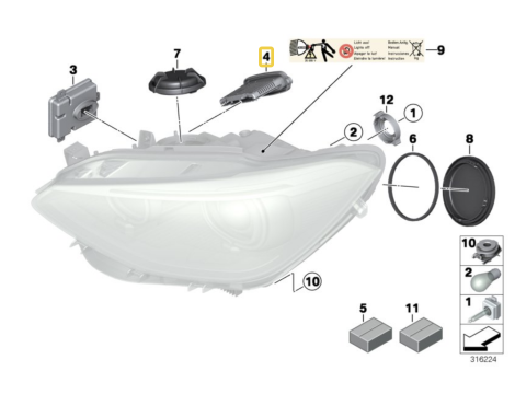 NEW OE BIXENON XENON LEAR MODULE TMS BIX DRIVER BMW 1 F20 F21 7316145 63117304063 63117305238 - 3